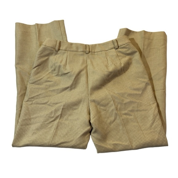 Vintage Talbots Petites Lined Houndstooth Plaid Wool & Cashmere Trousers Tan 10P - Picture 5 of 13
